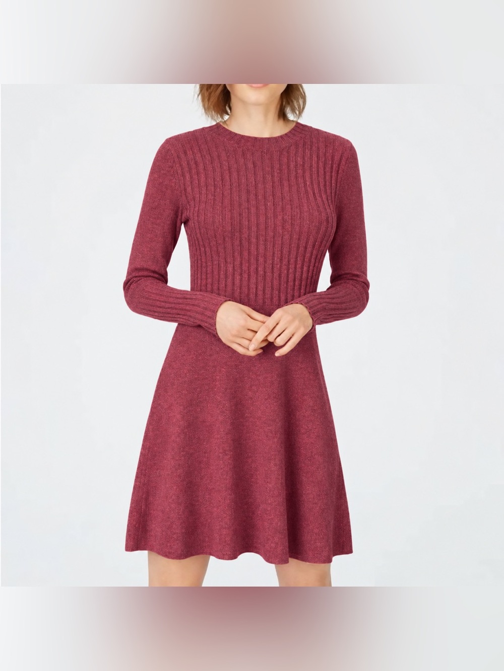 Club Monaco Raemi Sweater Dress in Burgundy, Size Small